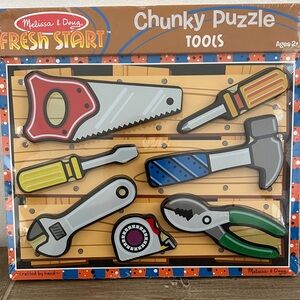 Melissa & Doug Fresh Start Chunky Puzzle Tools - Red, Yellow, Blue, Green